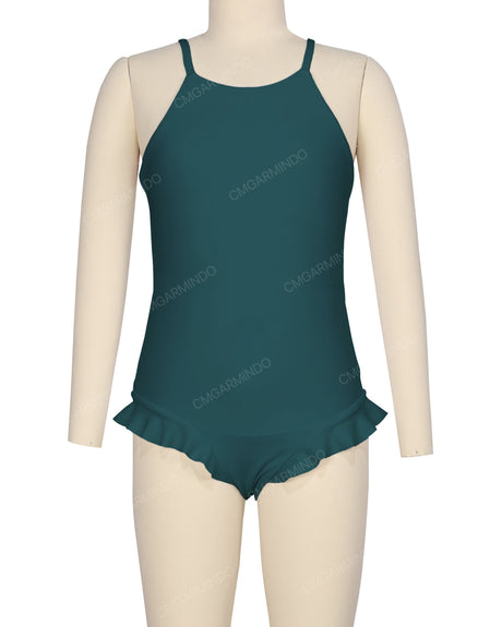 Leg Frill Cross Back One Piece