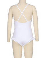 Leg Frill Cross Back One Piece