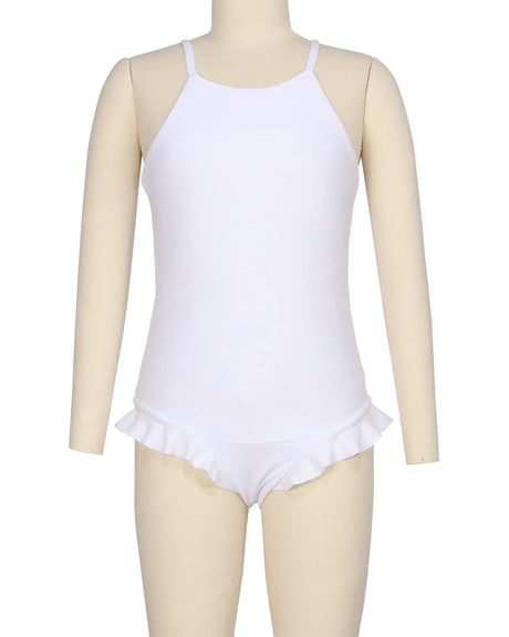 Leg Frill Cross Back One Piece