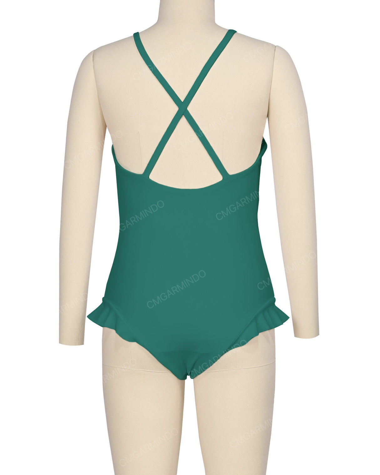 Leg Frill Cross Back One Piece
