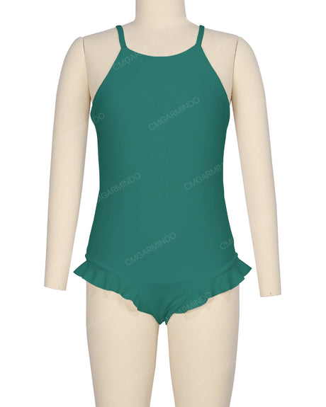 Leg Frill Cross Back One Piece