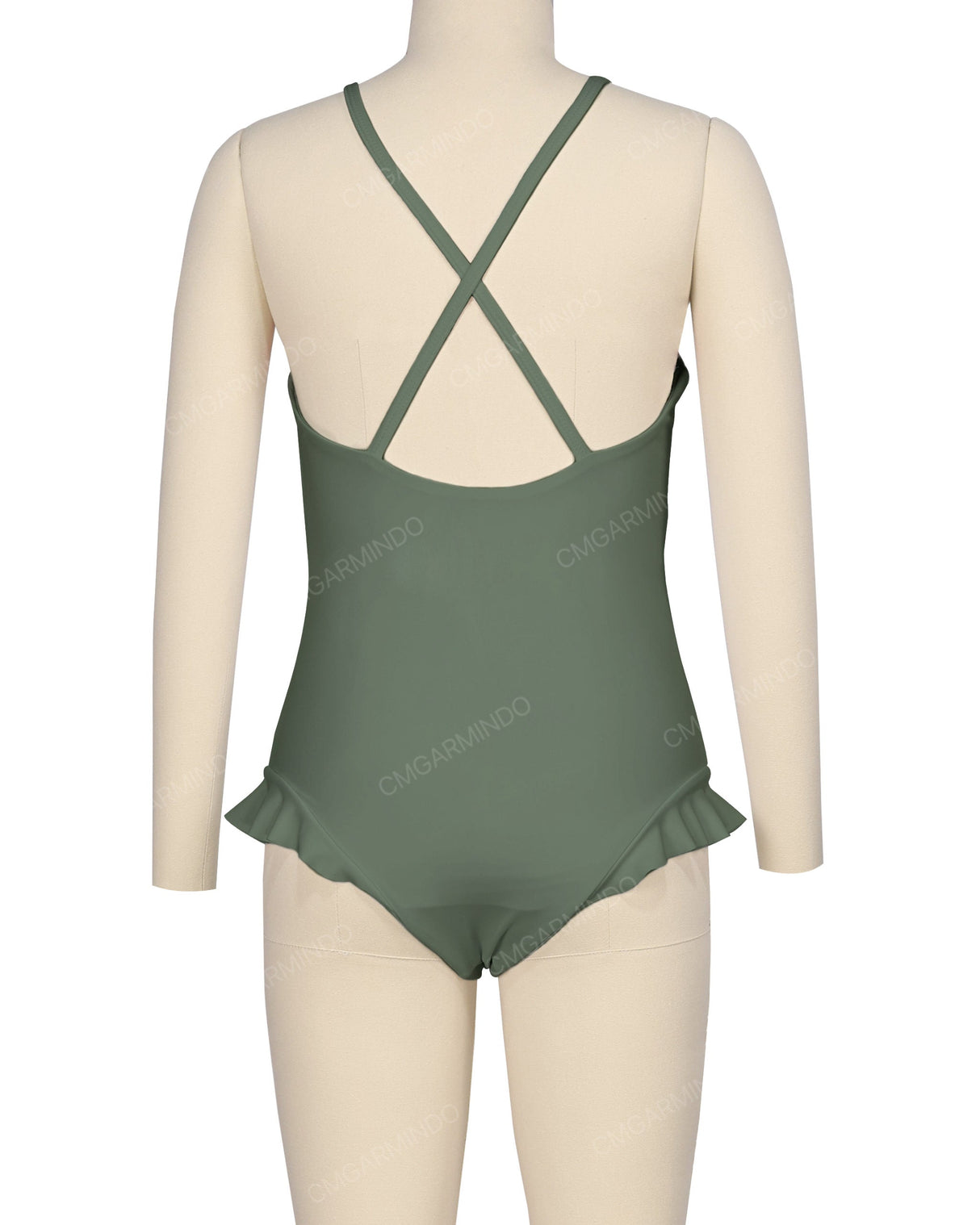 Leg Frill Cross Back One Piece