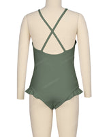 Leg Frill Cross Back One Piece