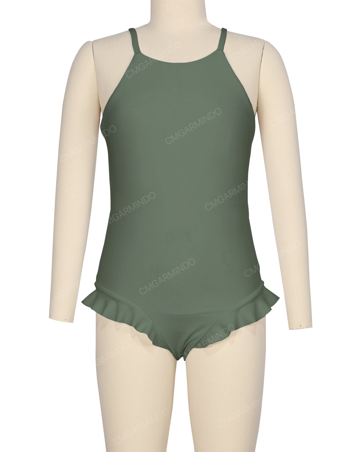 Leg Frill Cross Back One Piece