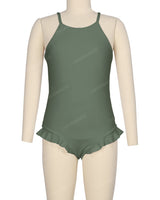 Leg Frill Cross Back One Piece
