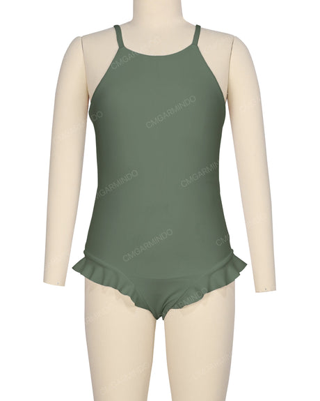 Leg Frill Cross Back One Piece