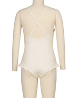 Leg Frill Cross Back One Piece