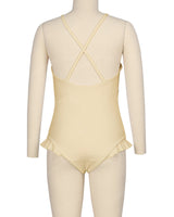 Leg Frill Cross Back One Piece