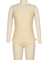 Leg Frill Cross Back One Piece