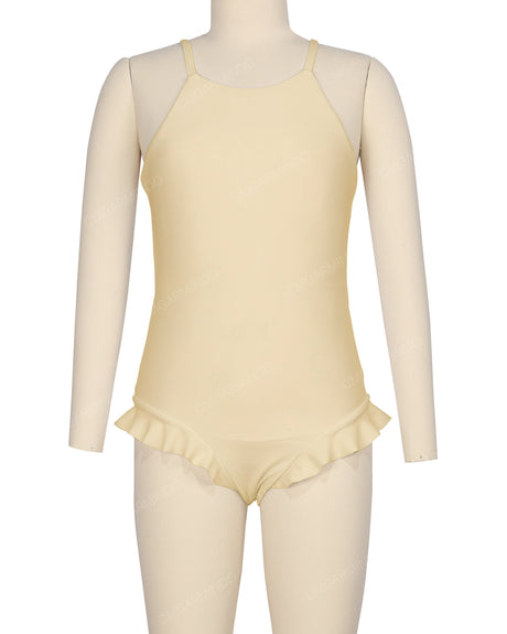 Leg Frill Cross Back One Piece
