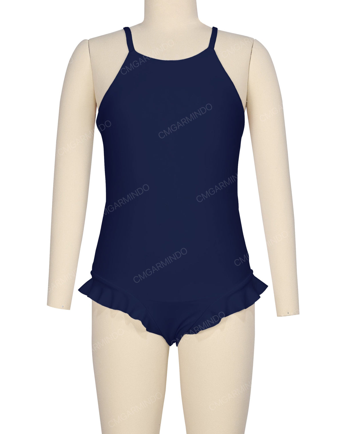Leg Frill Cross Back One Piece