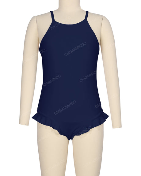 Leg Frill Cross Back One Piece