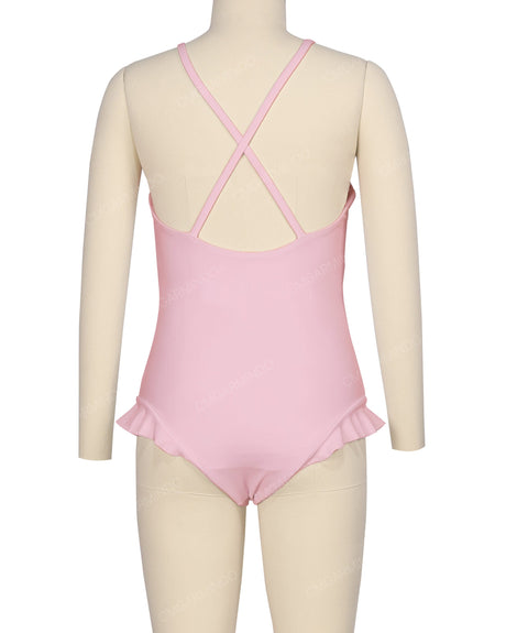 Leg Frill Cross Back One Piece
