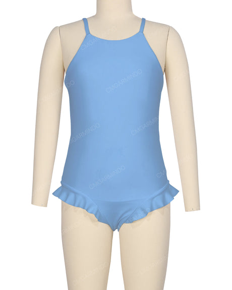 Leg Frill Cross Back One Piece