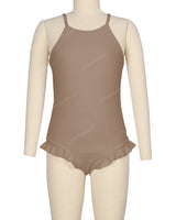 Leg Frill Cross Back One Piece