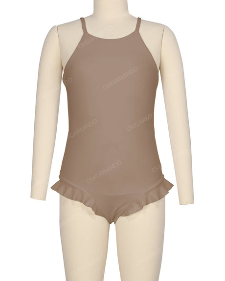 Leg Frill Cross Back One Piece