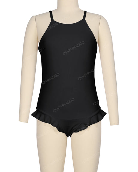 Leg Frill Cross Back One Piece