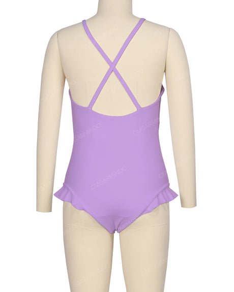 Leg Frill Cross Back One Piece