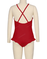 Leg Frill Cross Back One Piece