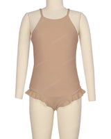 Leg Frill Cross Back One Piece