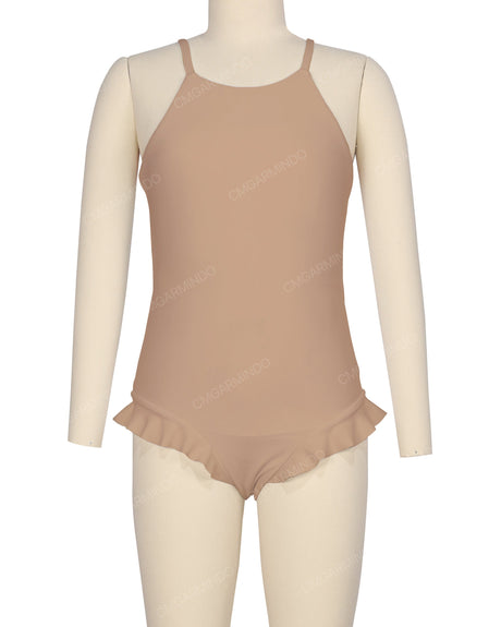 Leg Frill Cross Back One Piece