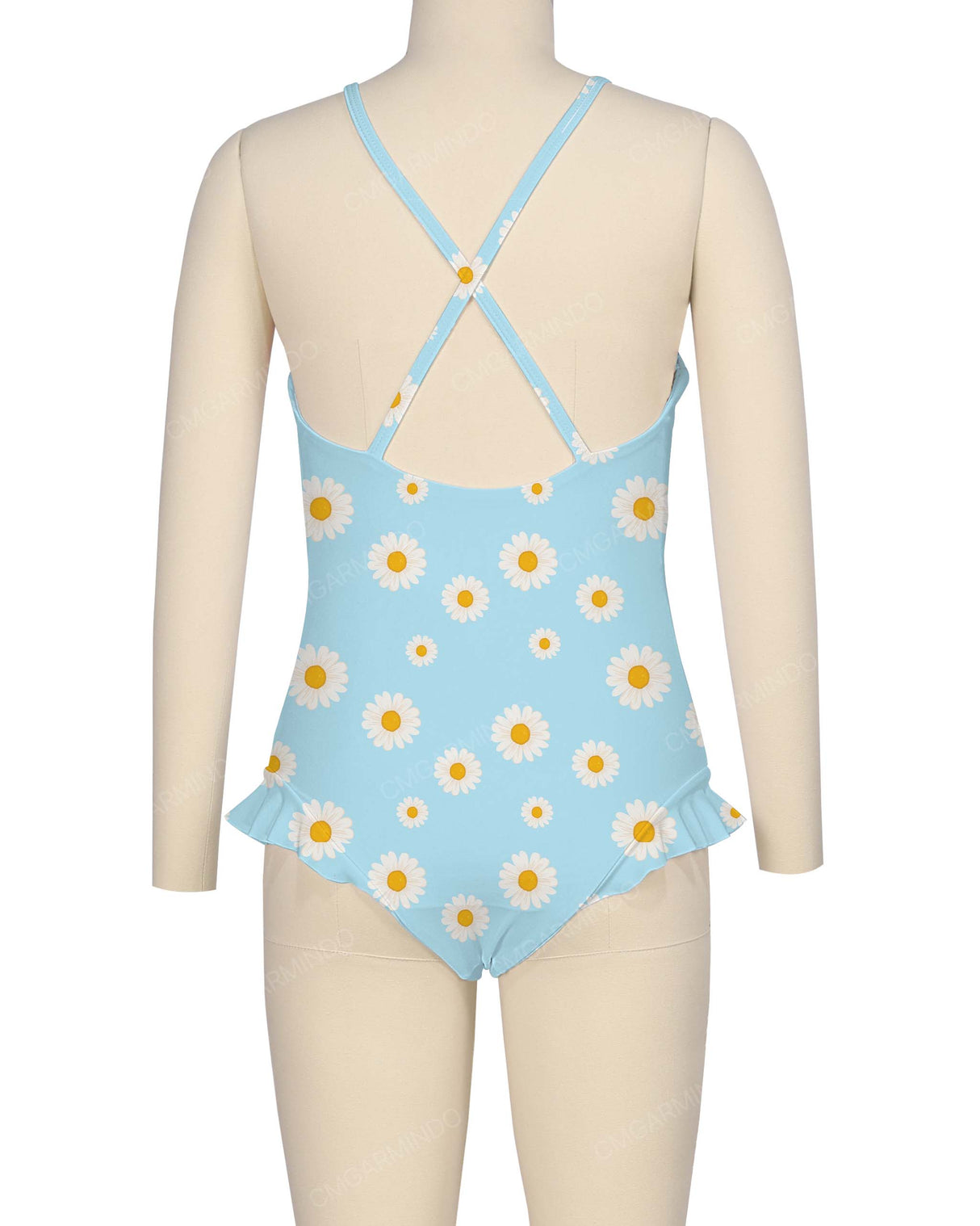 Leg Frill Cross Back One Piece