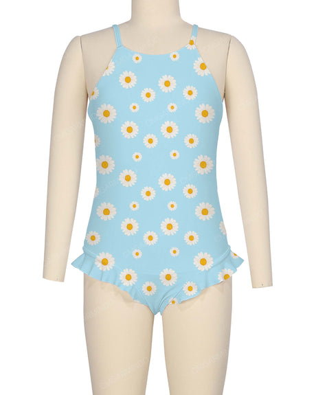 Leg Frill Cross Back One Piece