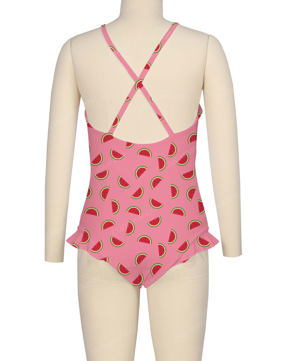 Leg Frill Cross Back One Piece