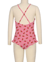 Leg Frill Cross Back One Piece