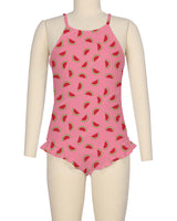 Leg Frill Cross Back One Piece