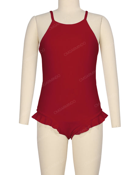 Leg Frill Cross Back One Piece