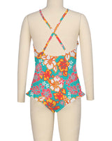 Leg Frill Cross Back One Piece