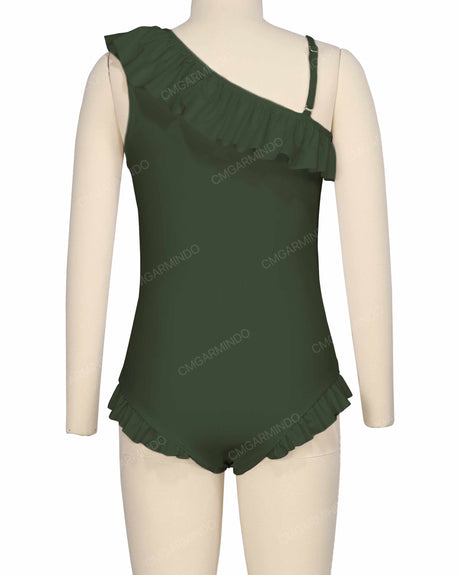 Ruffle Front One Piece