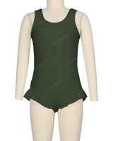 Frill Leg Scoop Back One Piece