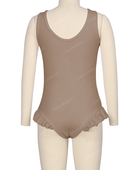 Frill Leg Scoop Back One Piece