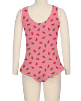 Frill Leg Scoop Back One Piece