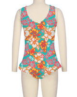 Frill Leg Scoop Back One Piece