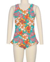 Frill Leg Scoop Back One Piece
