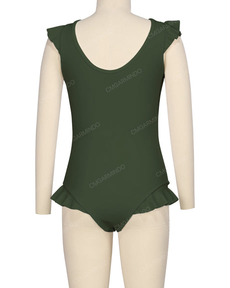 Frill Shoulder and Leg Scoop Back One Piece
