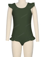 Frill Shoulder and Leg Scoop Back One Piece