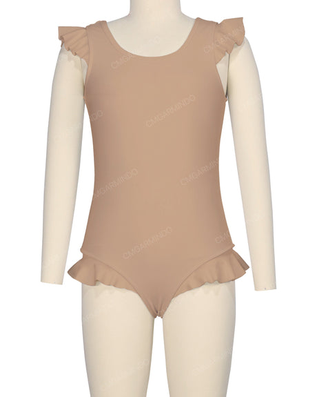 Frill Shoulder and Leg Scoop Back One Piece
