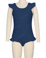 Frill Shoulder and Leg Scoop Back One Piece