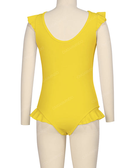 Frill Shoulder and Leg Scoop Back One Piece