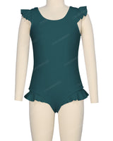 Frill Shoulder and Leg Scoop Back One Piece