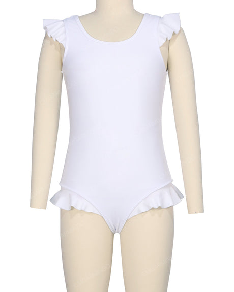 Frill Shoulder and Leg Scoop Back One Piece