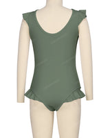 Frill Shoulder and Leg Scoop Back One Piece