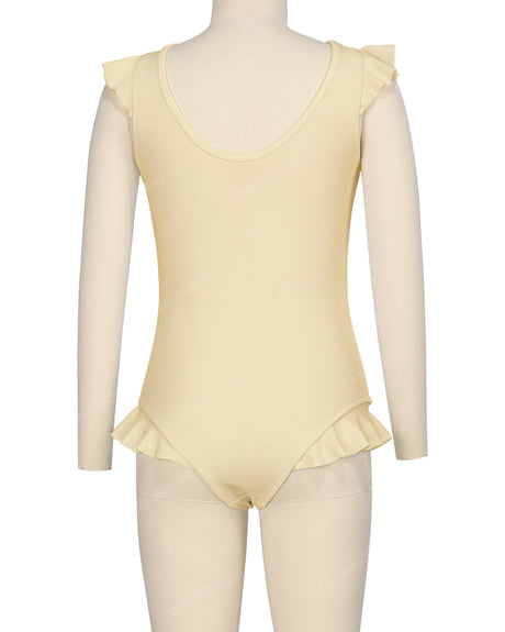 Frill Shoulder and Leg Scoop Back One Piece