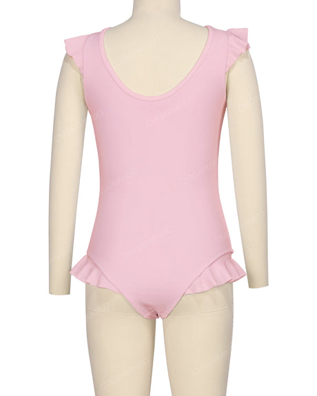 Frill Shoulder and Leg Scoop Back One Piece