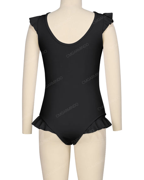 Frill Shoulder and Leg Scoop Back One Piece