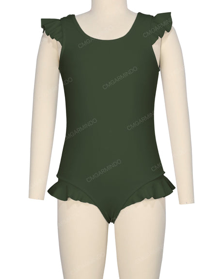 Frill Shoulder and Leg Scoop Back One Piece